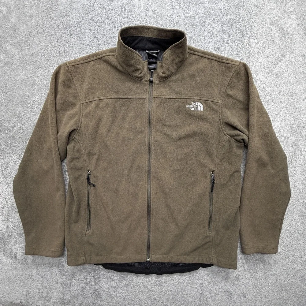 The‎ North Face Jacket Mens XL Brown Windwall Full Zip Lined Pockets Outdoor